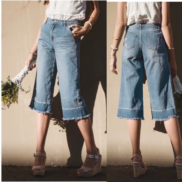 Moon River Denim - Moon‎ River Midi Length Denim Pants